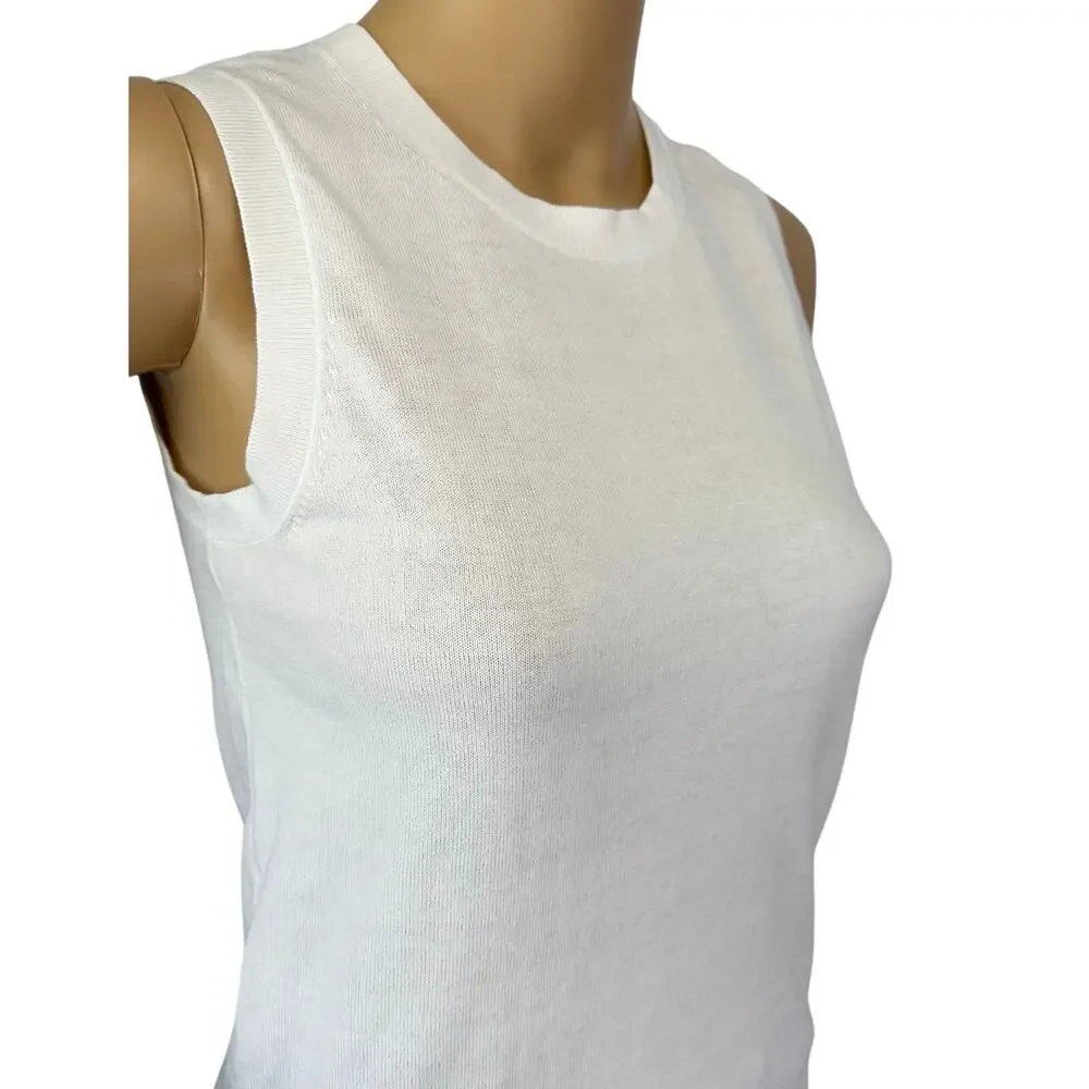 J. Crew Sweater Shell in Classic Cotton White BO375 Size XXS - Picture 10 of 13